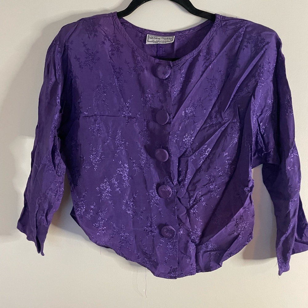 Vintage Purple Button Down Top